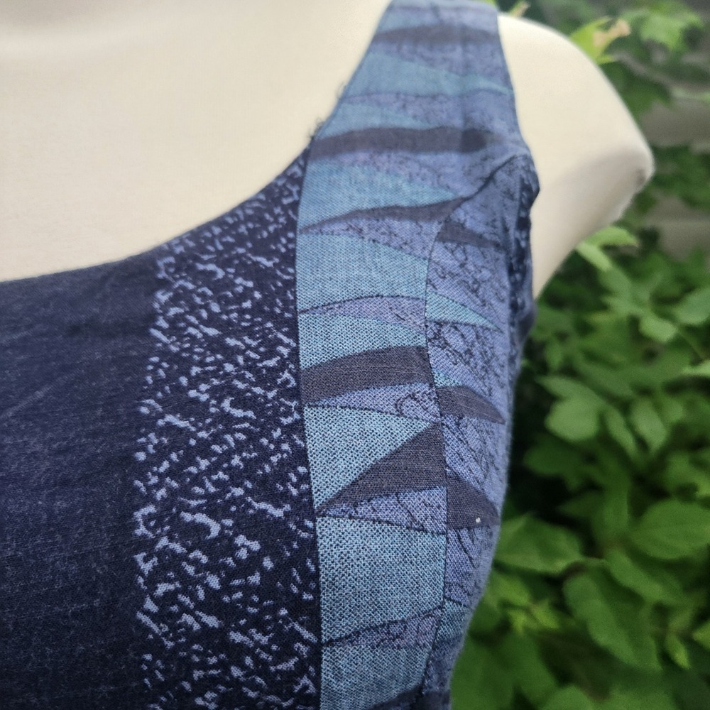 Handmade‎ 90s Vintage S/M Patchwork style Sleeveless Casual Summer Sundress - Picture 3 of 12